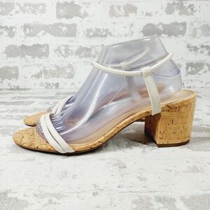 NEW Schutz Gimenez White Strappy Summer Block Heel Sandals O242